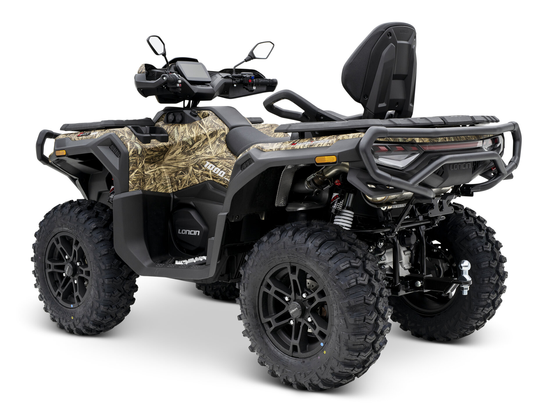 Loncin XWolf 1000 ATV in Camouflage schräg von hinten links im Studio