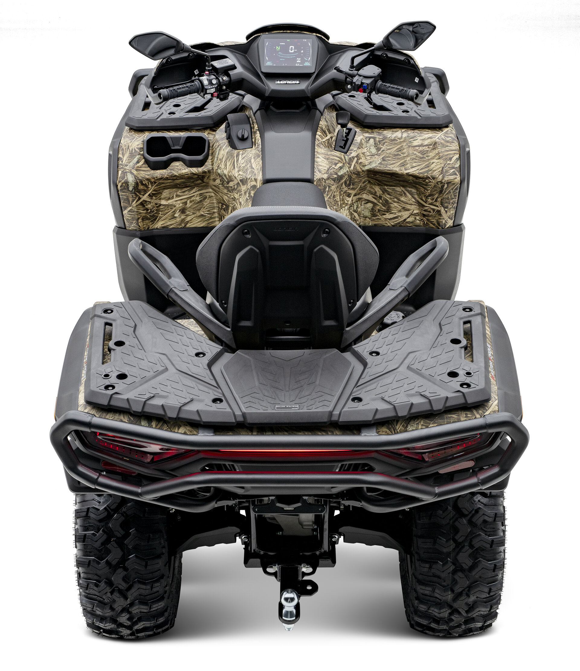 Loncin XWolf 1000 ATV in Camouflage von hinten oben im Studio