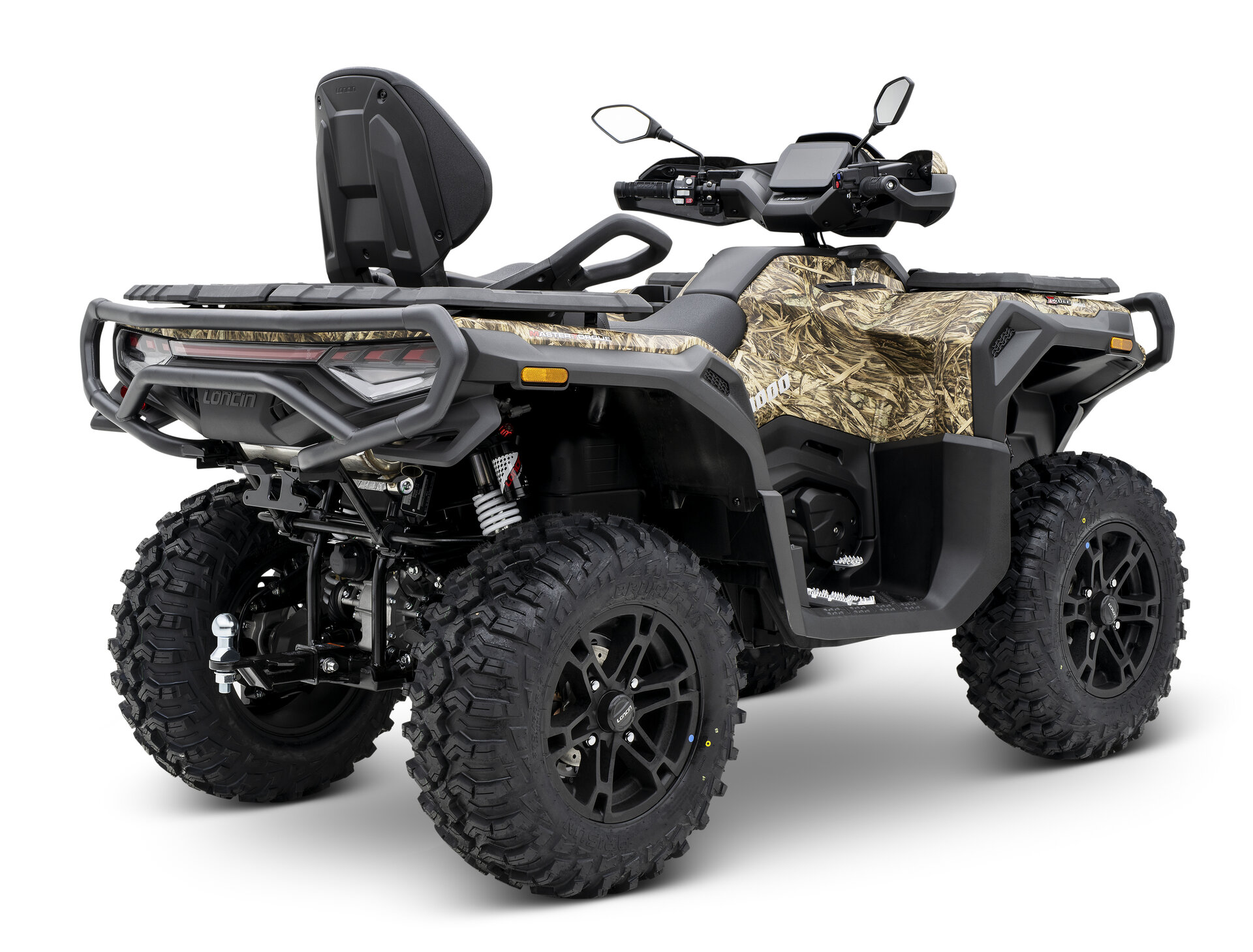 Loncin XWolf 1000 ATV in Camouflage schräg von hinten rechts im Studio