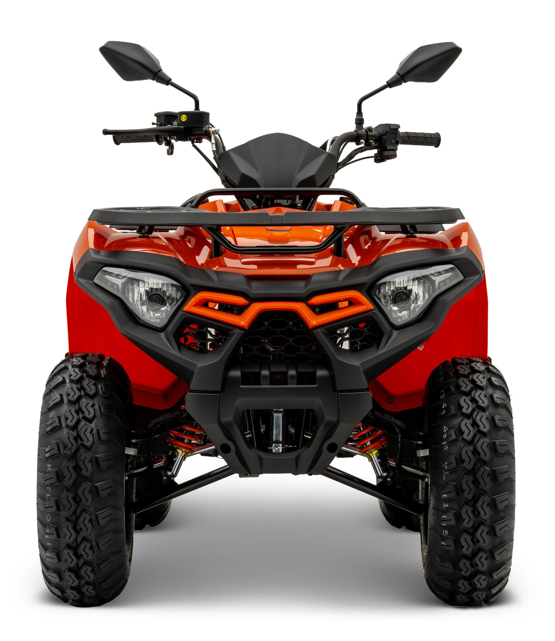 Loncin XWolf 200 ATV in Orange von vorne im Studio