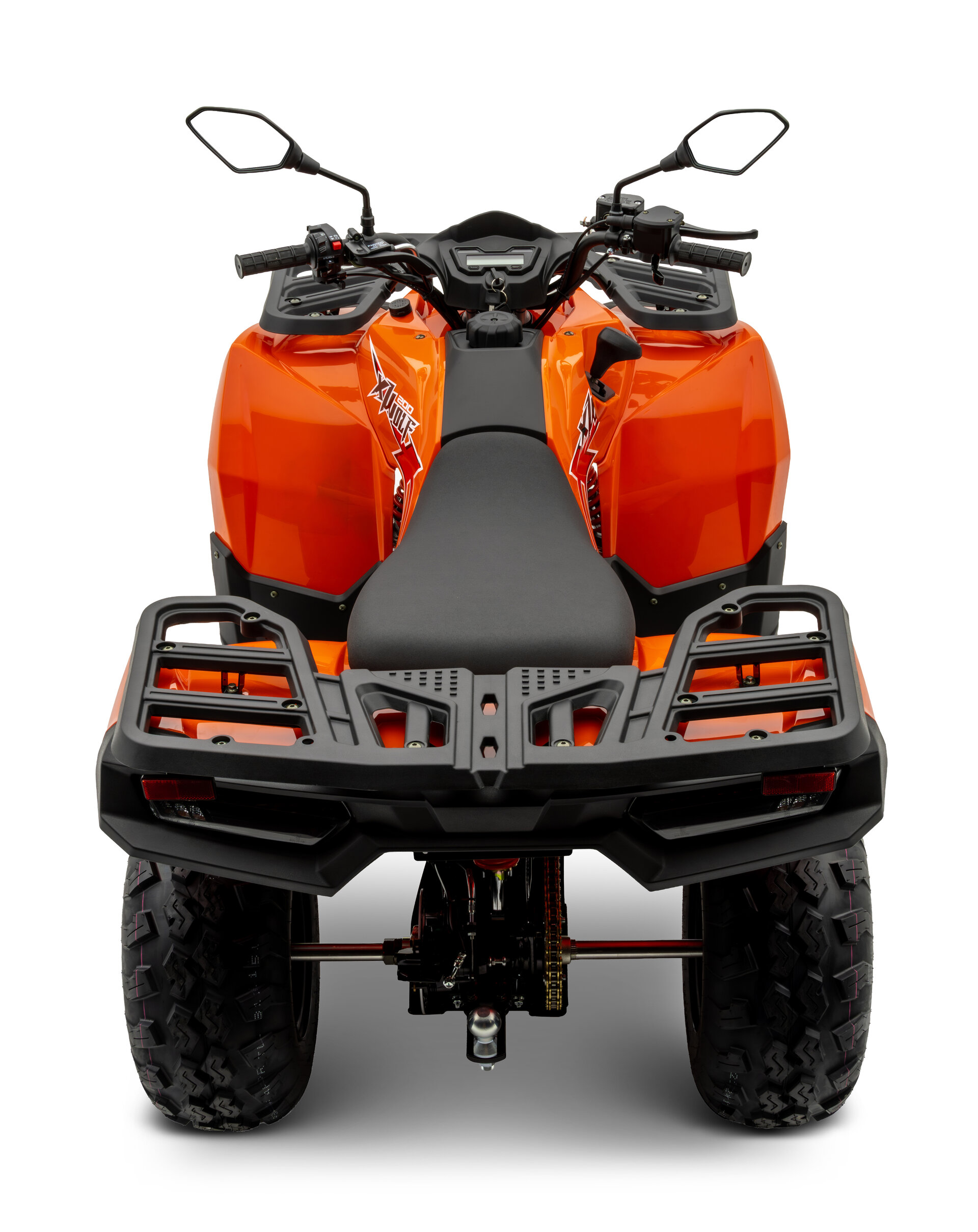 Loncin XWolf 200 ATV in Orange von hinten oben im Studio