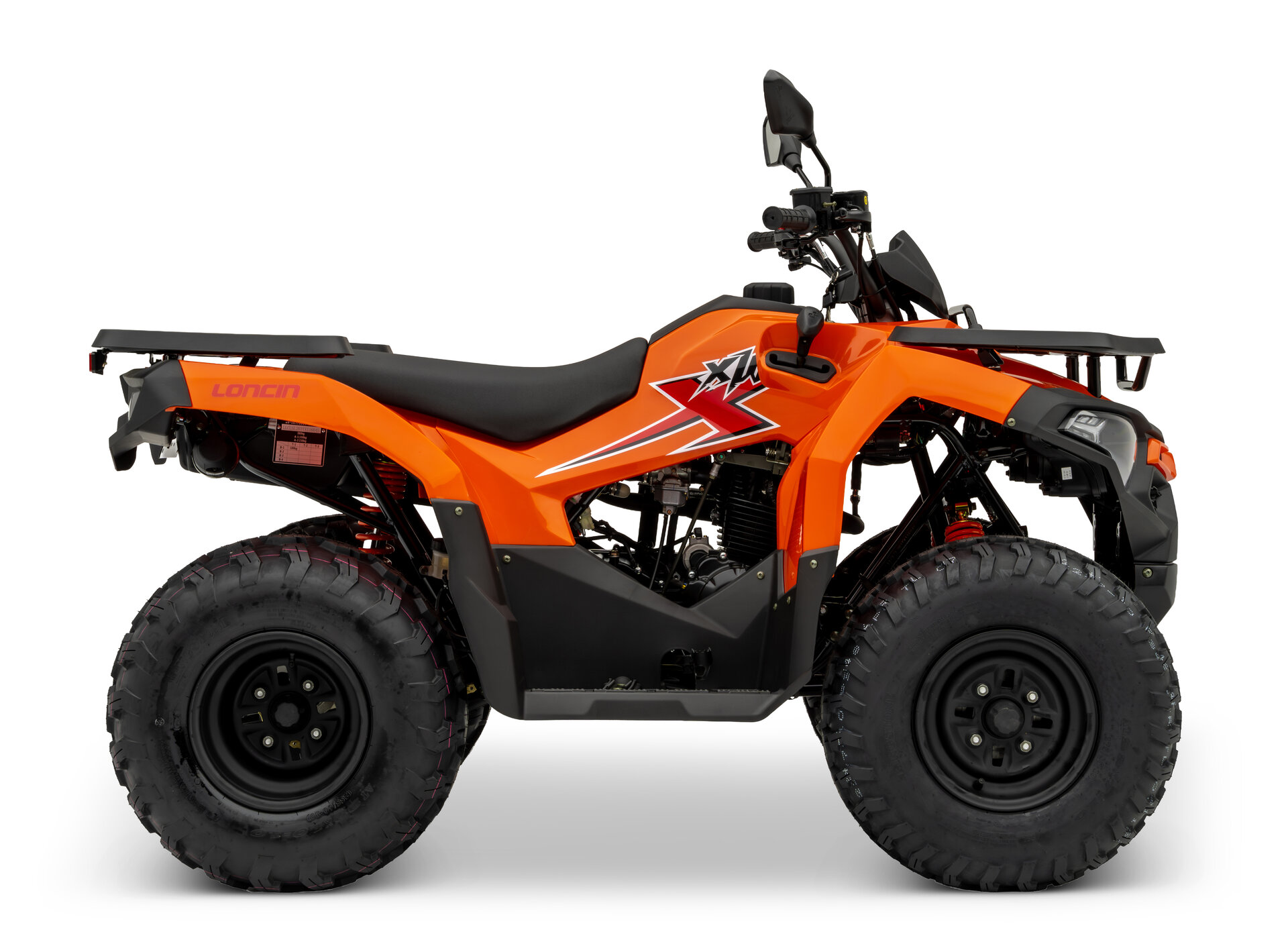 Loncin XWolf 200 ATV in Orange von der rechten Seite im Studio