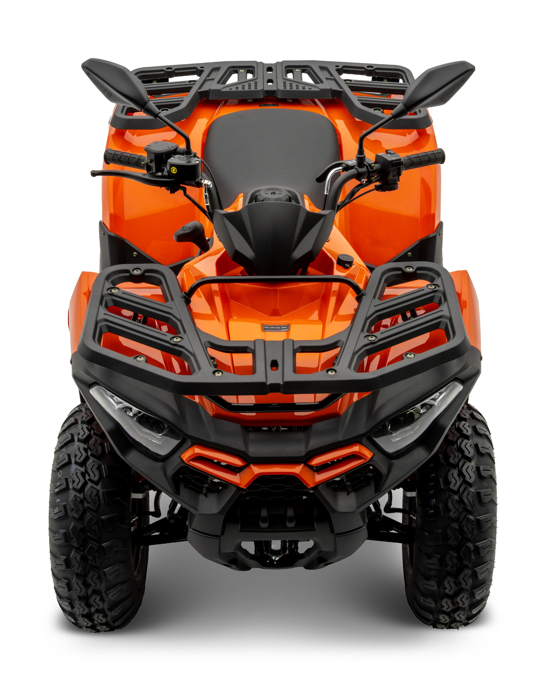 Loncin XWolf 200 ATV in Orange von vorne oben im Studio