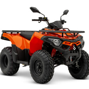Loncin XWolf 200 ATV in Orange schräg von vorne rechts im Studio