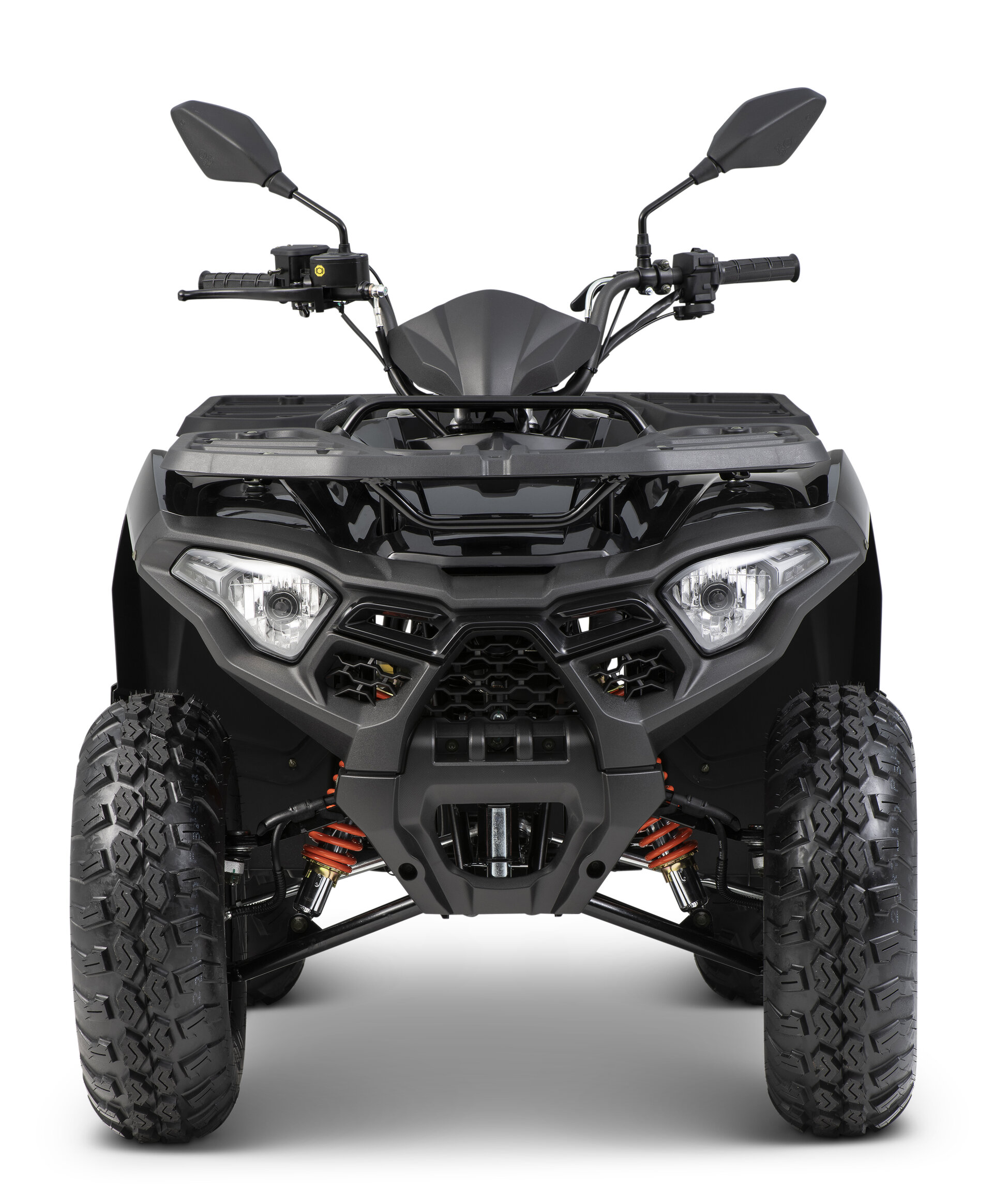 Loncin XWolf 200 ATV in Schwarz von vorne im Studio