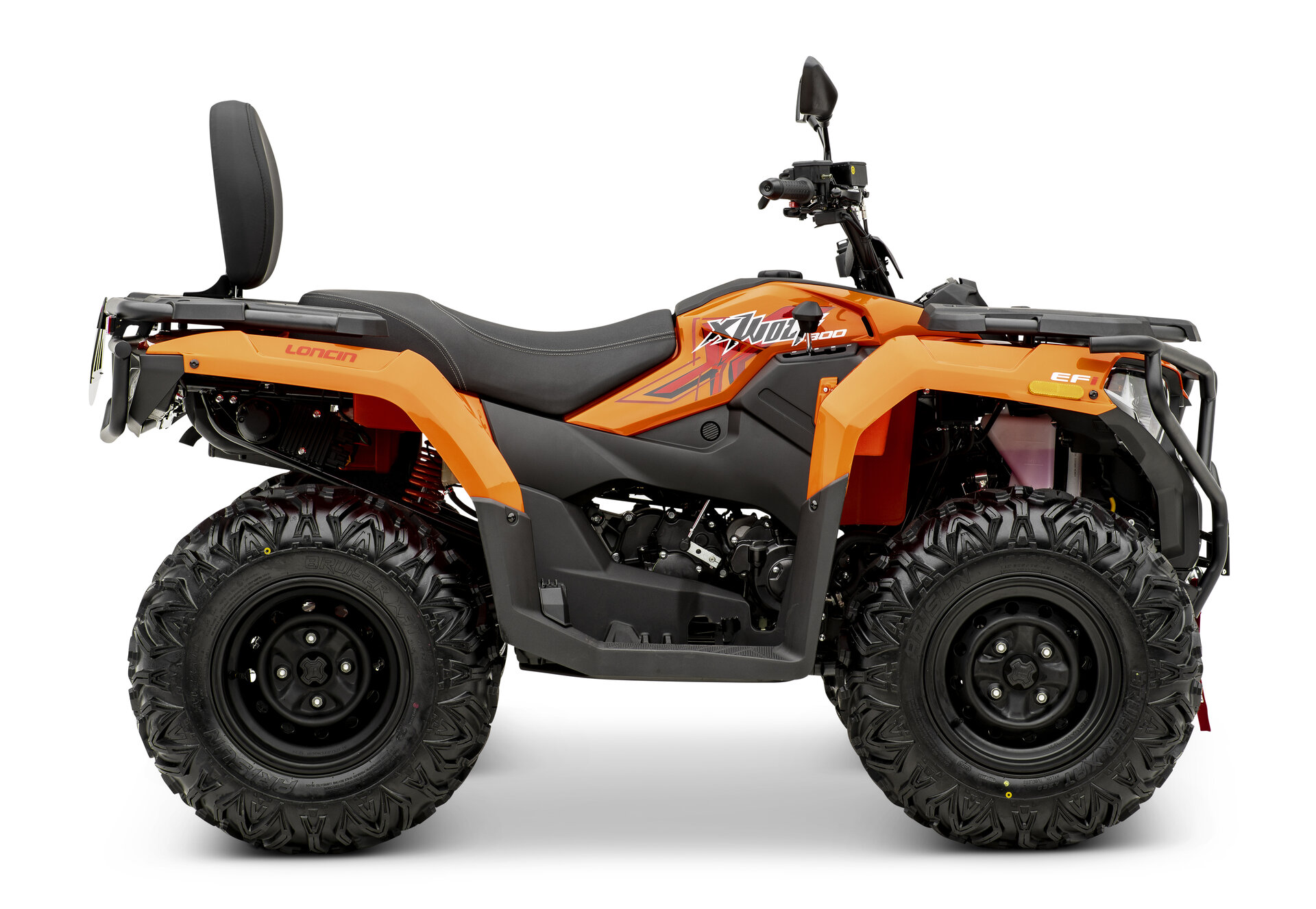 Loncin XWolf 300 ATV in Orange von der rechten Seite im Studio