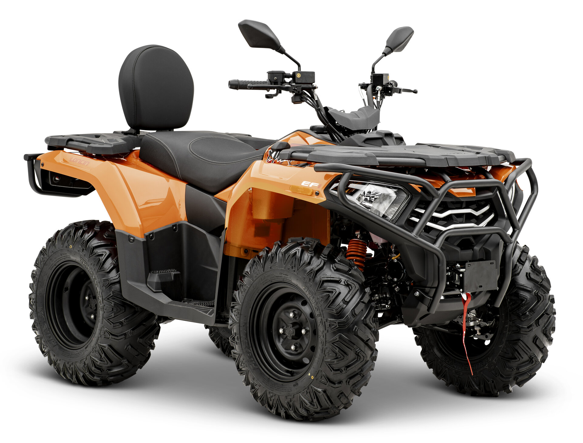 Loncin XWolf 300 ATV in Orange schräg von vorne rechts im Studio