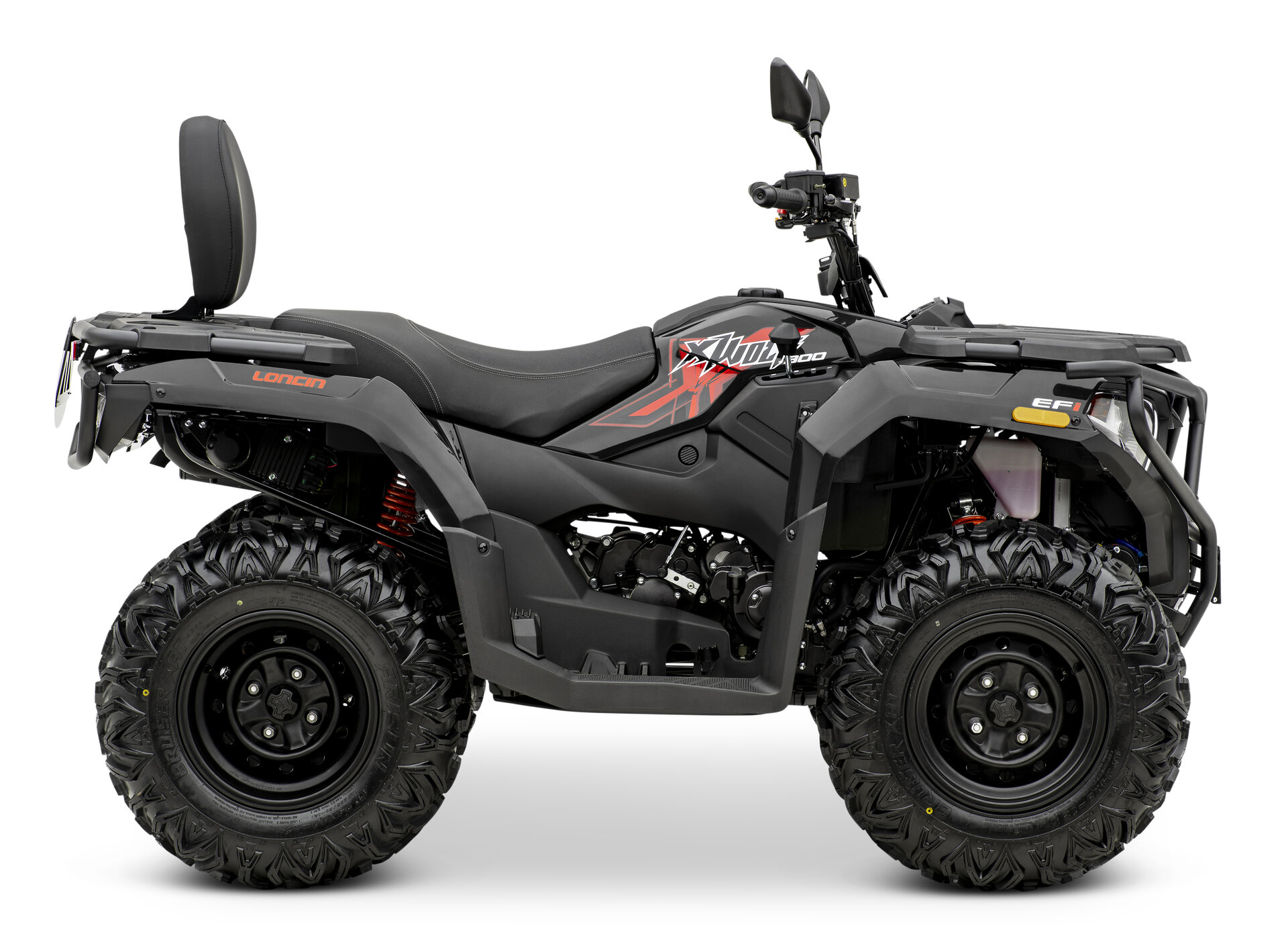 Loncin XWolf 300 ATV in Schwarz von der rechten Seite im Studio