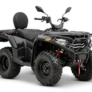 Loncin XWolf 300 ATV in Schwarz schräg von vorne rechts im Studio