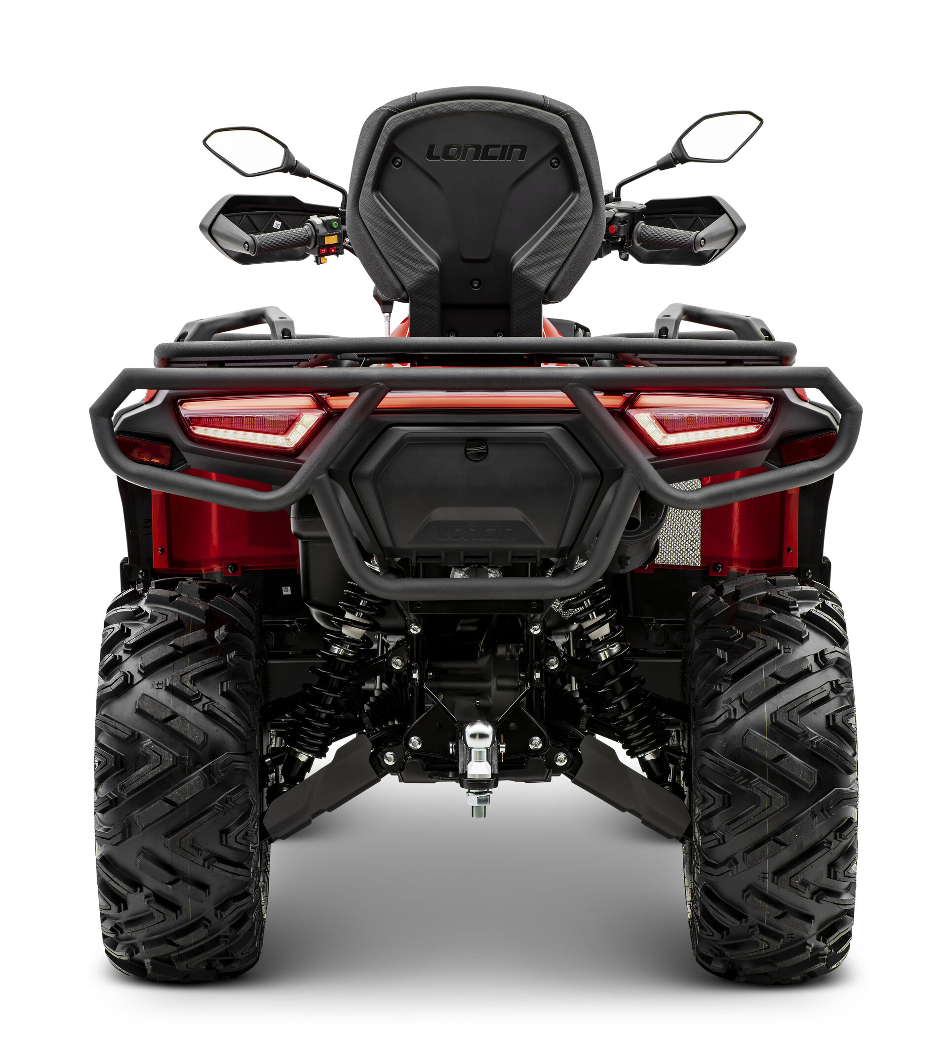 Loncin XWolf 550 ABS EPS ATV in Rot von hinten im Studio