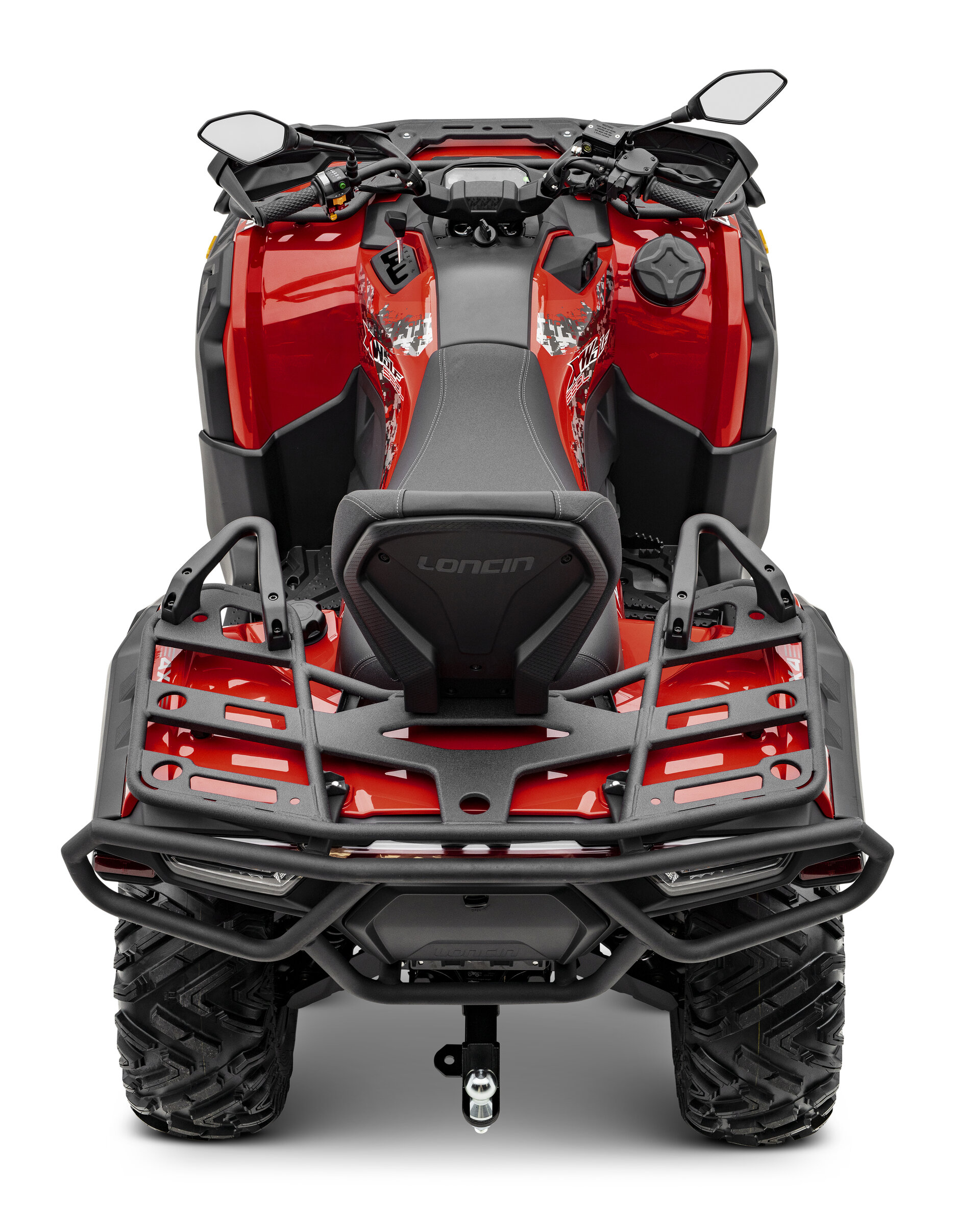 Loncin XWolf 550 ABS EPS ATV in Rot von hinten oben im Studio