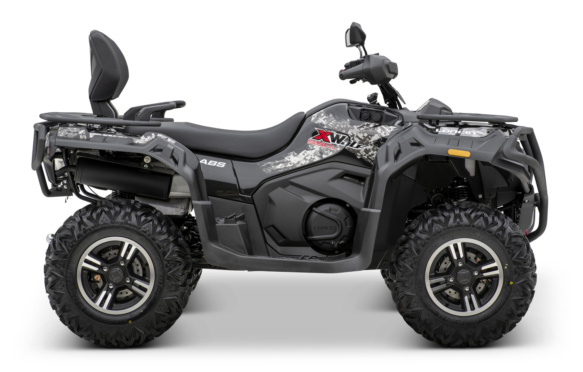 Loncin XWolf 550 ABS EPS ATV in Schwarz von der rechten Seite im Studio