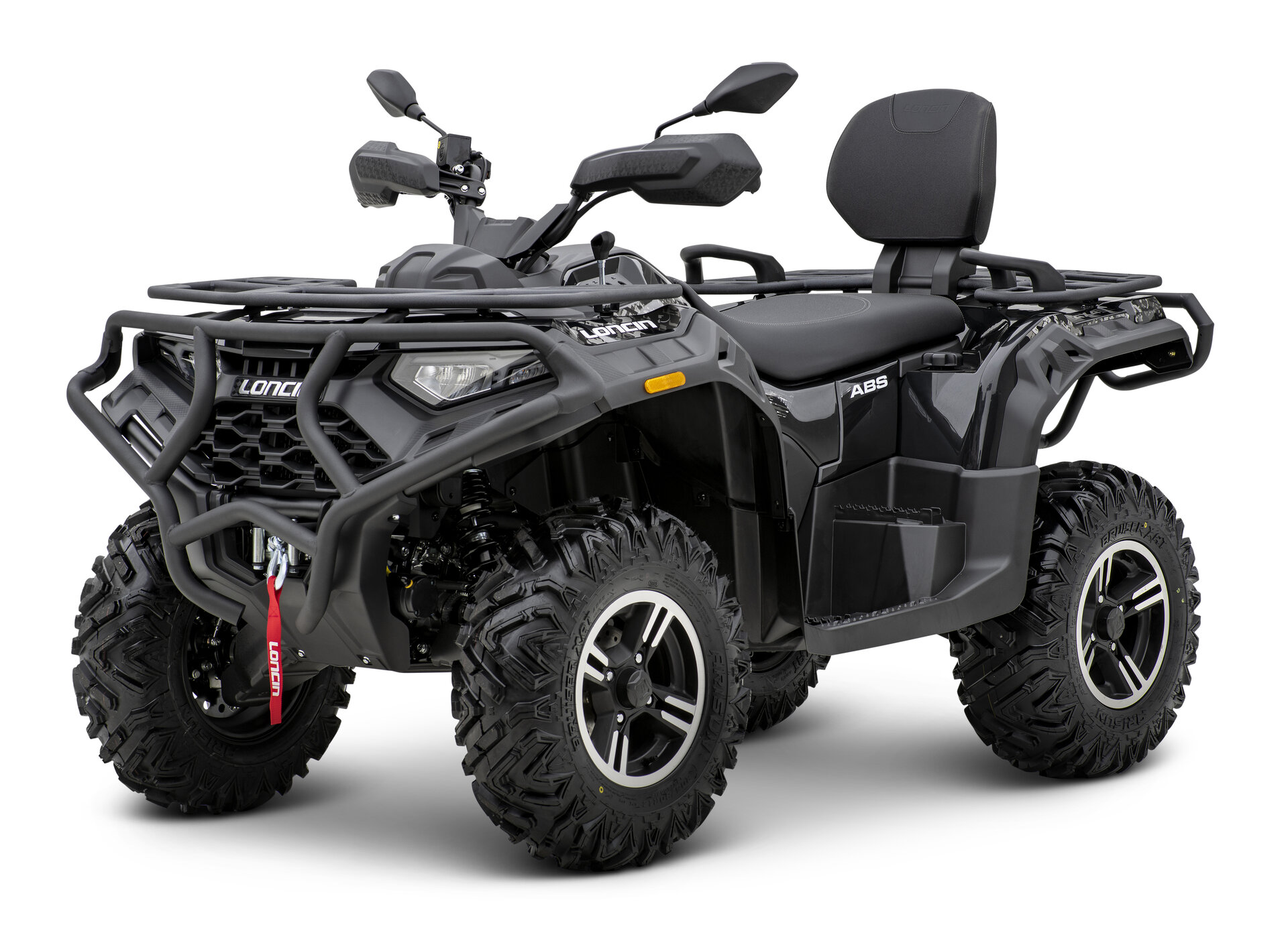 Loncin XWolf 550 ABS EPS ATV in Schwarz schräg von vorne links im Studio