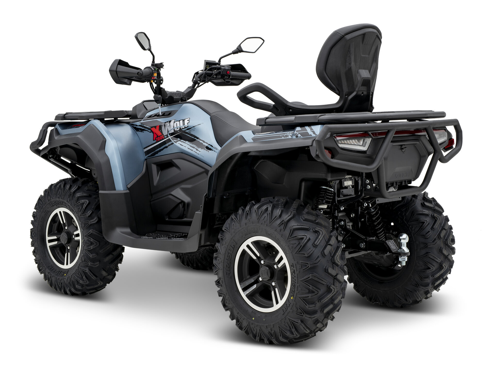 Loncin XWolf 700 ABS EPS ATV in Blau schräg von hinten links im Studio