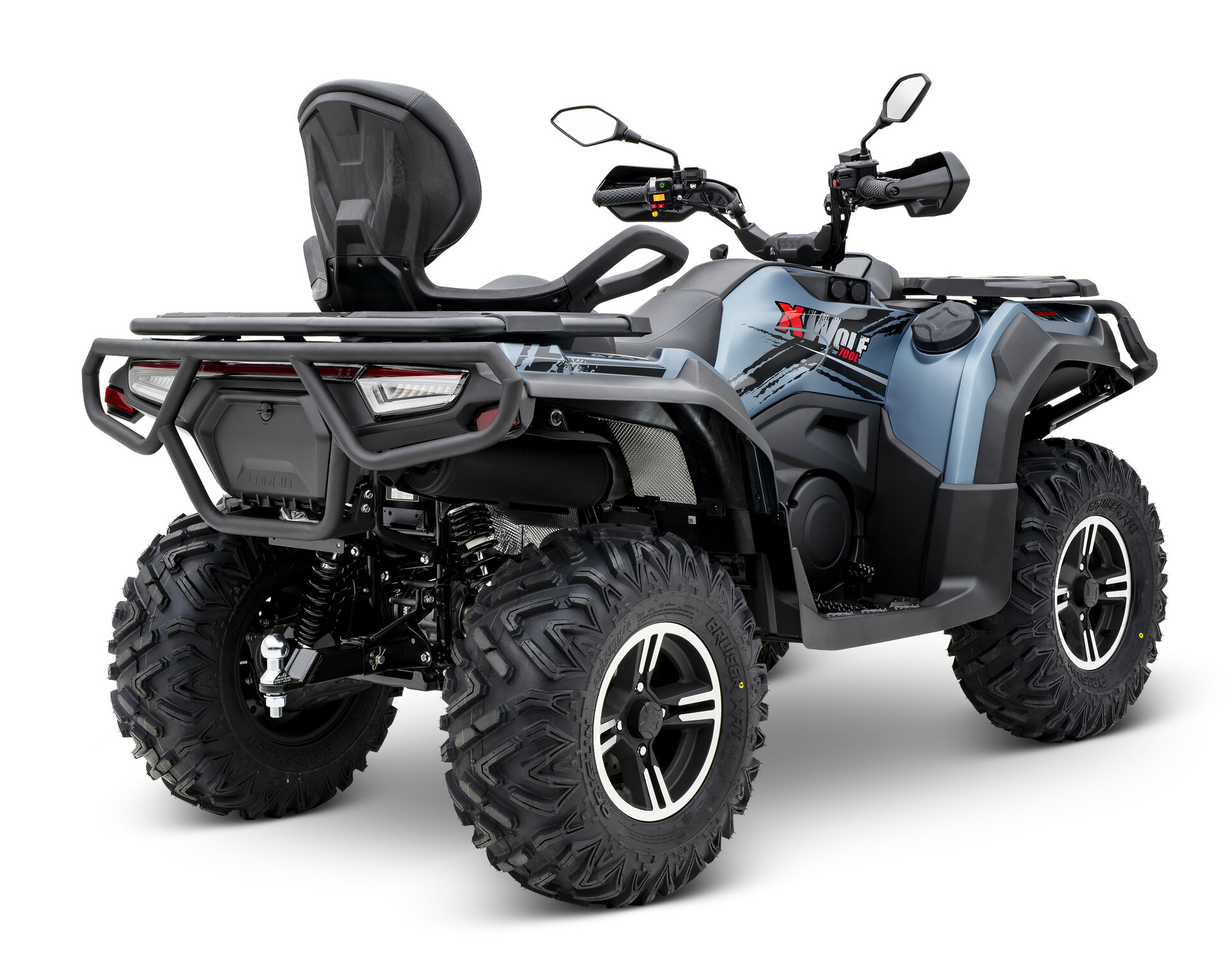 Loncin XWolf 700 ABS EPS ATV in Blau schräg von hinten rechts im Studio