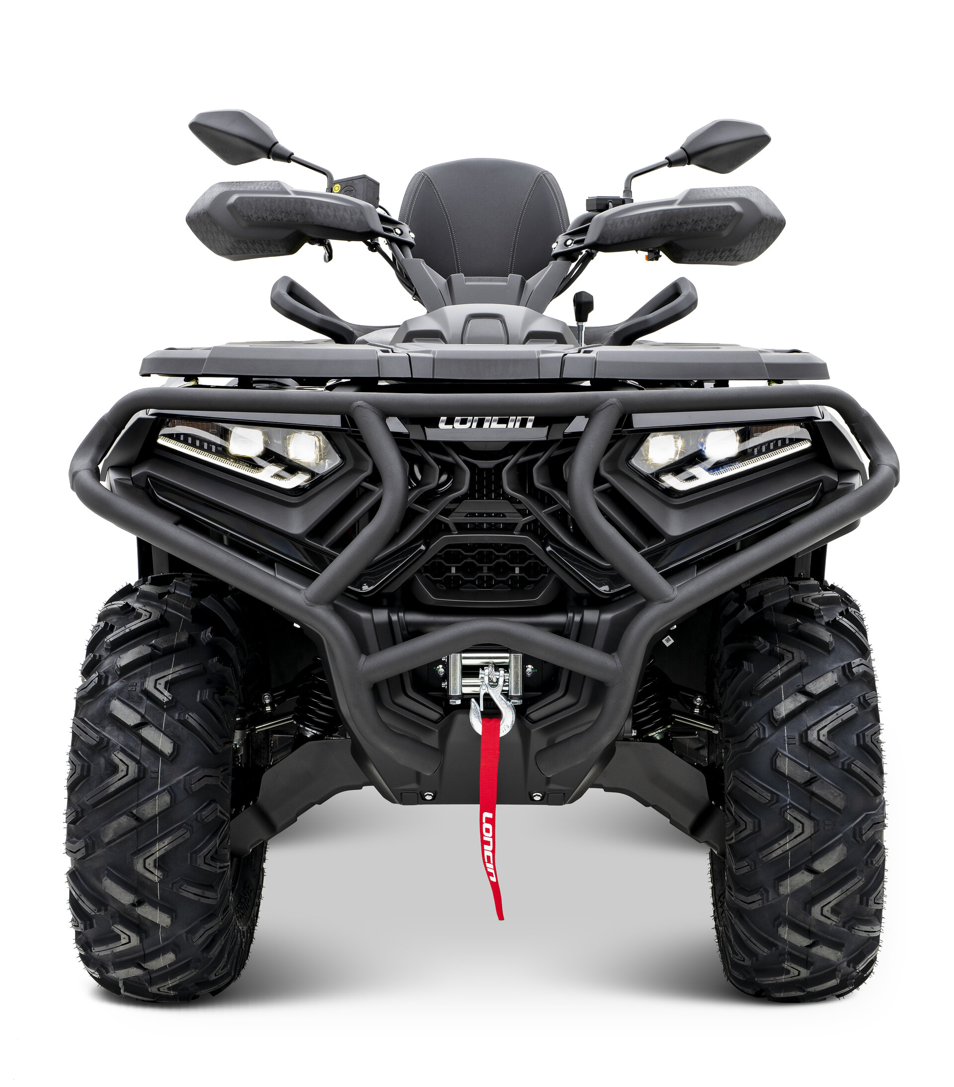 Loncin XWolf 700 ABS EPS ATV in Schwarz von vorne im Studio
