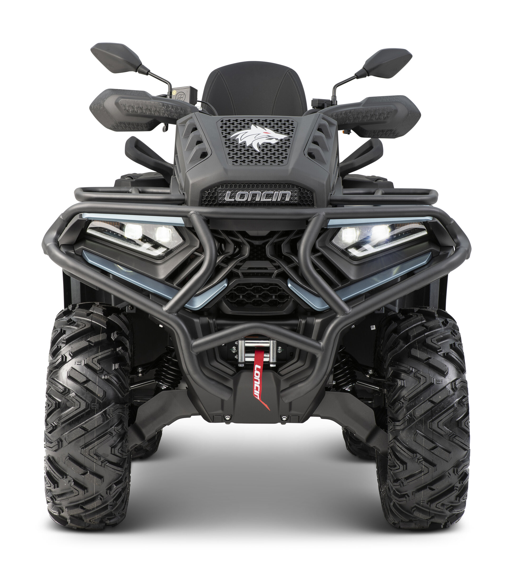 Loncin XWolf 700 Muddy ATV in Blau von vorne im Studio