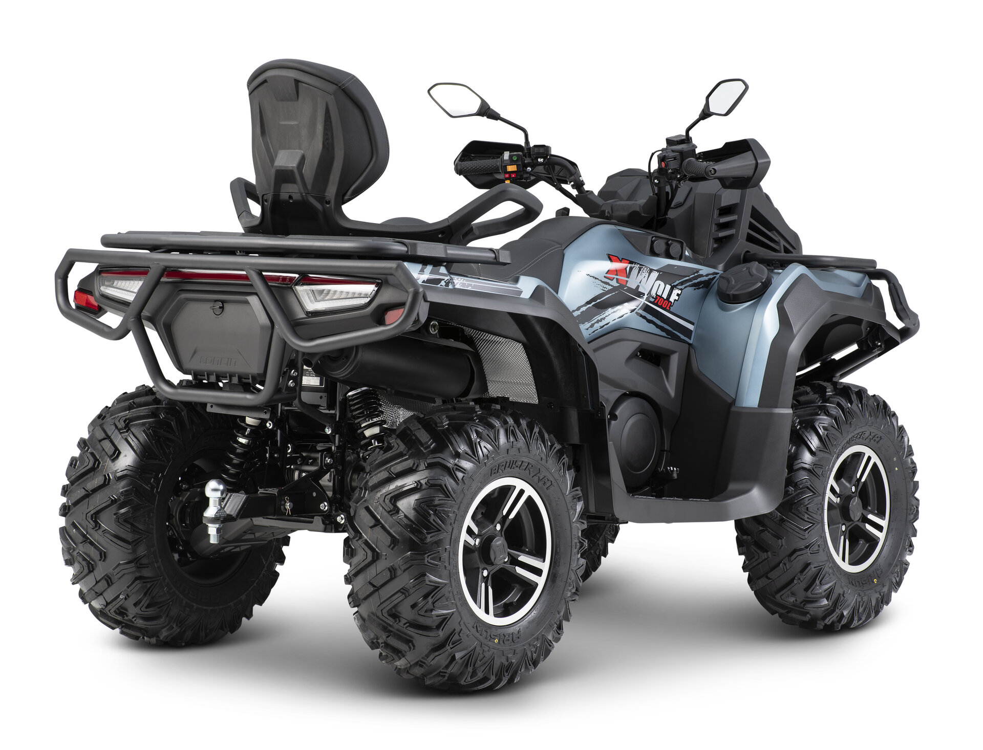 Loncin XWolf 700 Muddy ATV in Blau schräg von hinten rechts im Studio