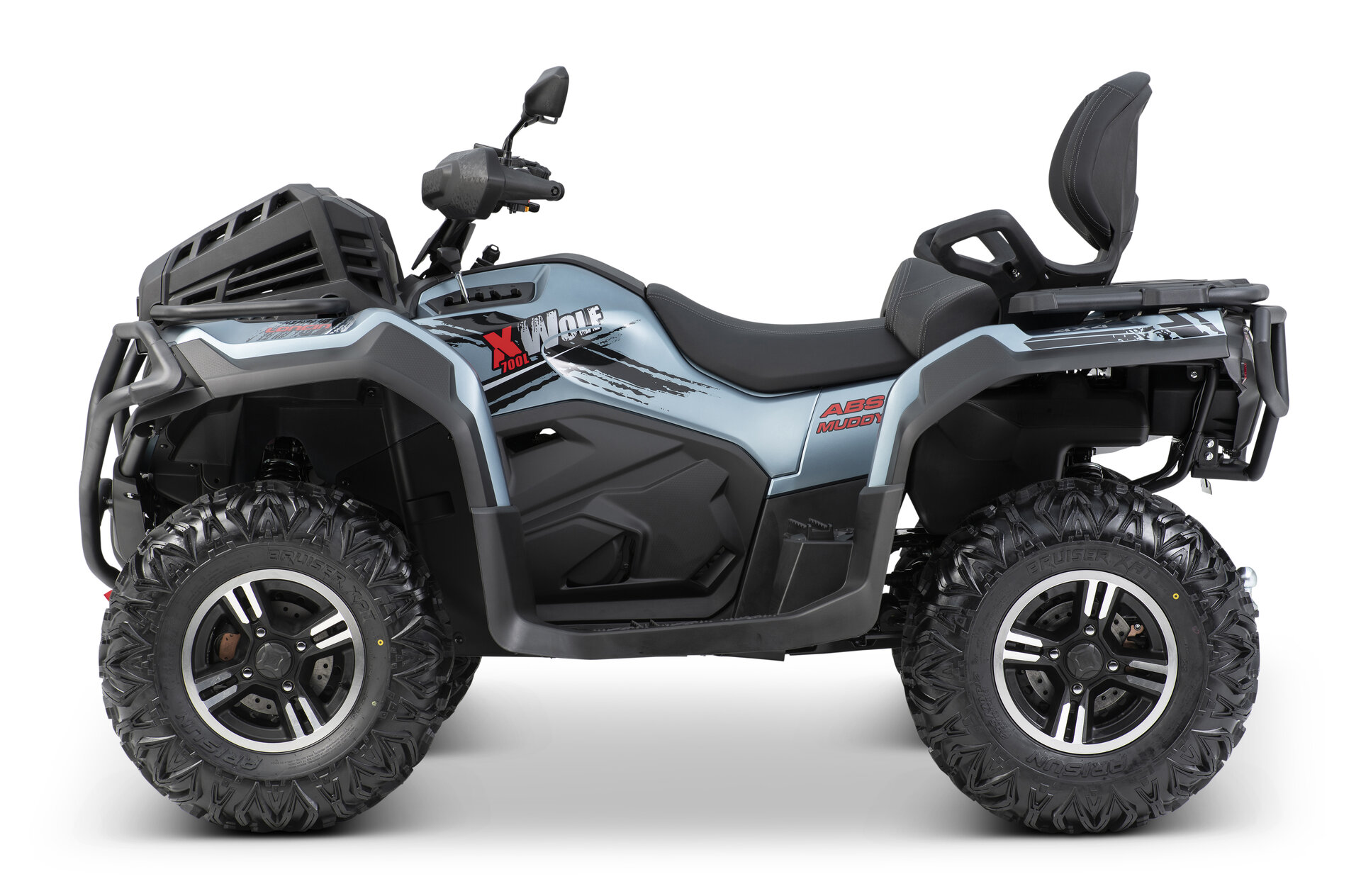 Loncin XWolf 700 Muddy ATV in Blau von der linken Seite im Studio