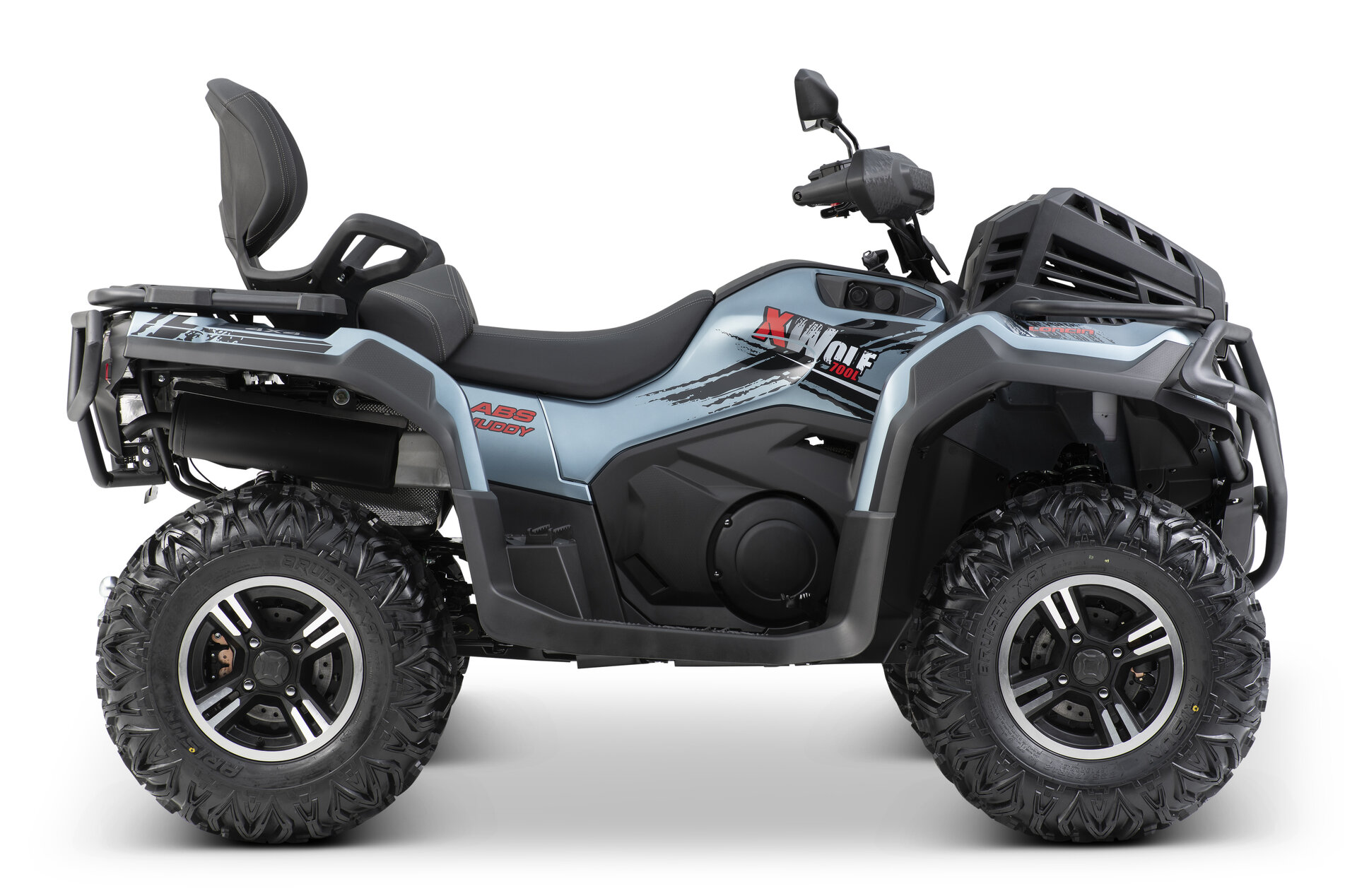 Loncin XWolf 700 Muddy ATV in Blau von der rechten Seite im Studio